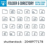 folder and directory thin line... | Shutterstock .eps vector #2048977178