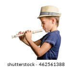 Teen Playing Block Flute On...