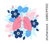 vector healthy lungs on flowers.... | Shutterstock .eps vector #1688199502