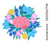 vector healthy brain on flowers.... | Shutterstock .eps vector #1820562758