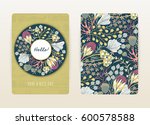 cover design with floral... | Shutterstock .eps vector #600578588