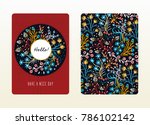cover design with floral... | Shutterstock .eps vector #786102142