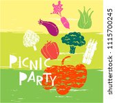 summer picnic party. template... | Shutterstock .eps vector #1115700245
