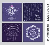 set of hand drawn christmas... | Shutterstock .eps vector #1221764785