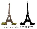 Eiffel Tower of Paris - isolated photograph with corresponding grayscale alpha mask