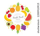 fresh fruit taste background ... | Shutterstock .eps vector #1200910915