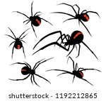 spider venomous silhouette... | Shutterstock .eps vector #1192212865