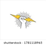 rising hand fist holding flash... | Shutterstock .eps vector #1781118965