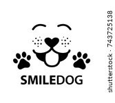 Dog Smile Face With Paw And...