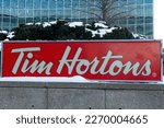 Small photo of Toronto, ON, Canada - December 08, 2022: Tim Hortons Inc., commonly nicknamed Tim's, or Timmie's is a Canadian multinational coffeehouse and restaurant chain