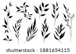 set of silhouette branches with ... | Shutterstock .eps vector #1881654115