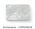 Top view of marble block isolated on white
