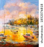 Oil Painting   Harbor View ...