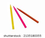 Felt Tip Pens. Multicolored Felt-Tip Pens isolated on a white background. Colorful markers pens. Tub of coloured marker pens.