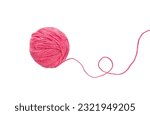 Small photo of Ball of yarn isolated on white background. Woolen skeins of thread.