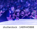 Small photo of LAS VEGAS - AUGUST 4, 2019: Stage manager overseeing the production at eSports tournament EVO 2019 Evolution Championship Series at Mandalay Bay Events Center.
