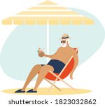 old senior man enjoying a... | Shutterstock .eps vector #1823032862