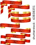 raster set of red christmas... | Shutterstock . vector #63838351