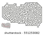 vector maze with answer 33 | Shutterstock .eps vector #551253082