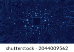 futuristic microchip processor... | Shutterstock .eps vector #2044009562