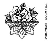 rose tattoo  mystic symbol.... | Shutterstock .eps vector #1290256168