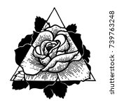 rose flower with sacred... | Shutterstock .eps vector #739763248