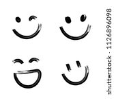 hand drawn smile set  smiling ... | Shutterstock .eps vector #1126896098