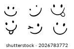 vector happy doodle smile... | Shutterstock .eps vector #2026783772