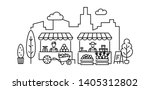 farmers market illustration.... | Shutterstock .eps vector #1405312802