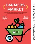 vector farmers market poster... | Shutterstock .eps vector #1409361158