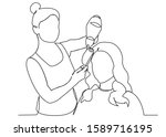continuous single drawn one... | Shutterstock . vector #1589716195