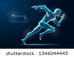 running man. geometry sprinter. ... | Shutterstock .eps vector #1346044445