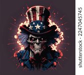 Scarry Skull As Uncle Sam