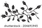 black abstract roses   | Shutterstock .eps vector #204691945