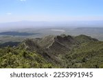 Small photo of A scenic view from Mt. Longonot a dormant volcanic mountain situated in Naivasha near Nairobi, Kenya.