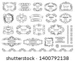 calligraphic design elements .... | Shutterstock .eps vector #1400792138