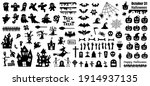 set of silhouettes of halloween ... | Shutterstock .eps vector #1914937135