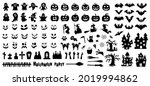 set of silhouettes of halloween ... | Shutterstock .eps vector #2019994862