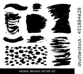 set of black paint  ink brush... | Shutterstock .eps vector #451884628