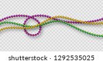 mardi gras beads in traditional ... | Shutterstock .eps vector #1292535025