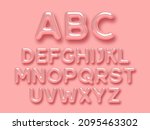 3d Glossy Pink Alphabet Vector...