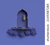 islamic 3d rendering scene.... | Shutterstock . vector #2145587285