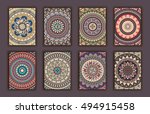 collection retro cards. ethnic... | Shutterstock .eps vector #494915458