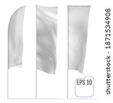 white banner flags. vector set | Shutterstock .eps vector #1871534908
