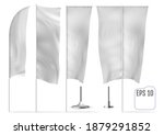 white banner flags. vector set | Shutterstock .eps vector #1879291852