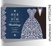wedding invitation or card with ... | Shutterstock .eps vector #477351298