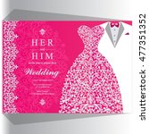 wedding invitation or card with ... | Shutterstock .eps vector #477351352