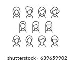 set of profile picture icons of ... | Shutterstock .eps vector #639659902