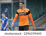 Small photo of Kairo Mitchell of Eastleigh FC during the match against FC Halifax Town at The Shay Stadium in Halifax, England on April 29th 2023.