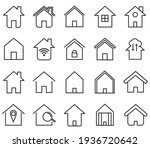 set of home icon  thin outline... | Shutterstock .eps vector #1936720642